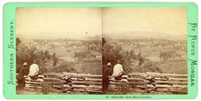 NORTH CAROLINA STEREOVIEW - Asheville Panorama - Rufus Morgan 1870s SCARCE picture