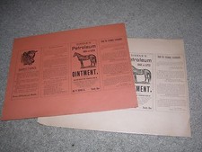 2 Antique Tittle's Petroleum Horse & Cattle Ointment Bottle/Box Label,Peabody MA picture