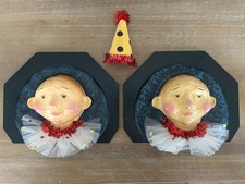 Larkspur Lane Silvestri Face Plaques Clown Figurines 3D Art Vintage & Rare picture