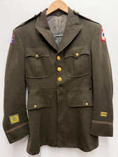 VTG WWII US Army Olive Drab Field Wool Uniform Jacket Original Patches Buttons picture
