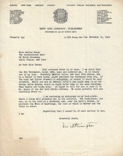 GEORGE ARTHUR PLIMPTON 1925 HAND SIGNED LETTER - GINN AND COMPANY PUBLISHERS picture