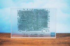 Intel 4004 50th Anniversary CPU Die Art Resin Crystal Desk Display Tech Gift picture