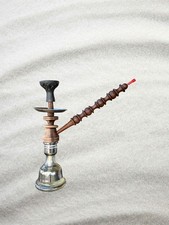Handmade Wooden Hookah Shisha Traditional Medalist Style - Natural Wood picture