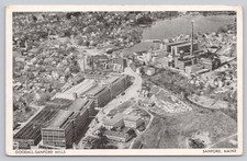 Vintage Goodall-Sanford Mills Aerial View Postcard Sanford Maine picture