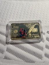 Spider- Man 100 Years Of Wounder 24k Gold Bar picture