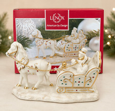 Lenox Village Treasures Mistletoe Park Horse Sleigh 2007  775768 Box picture