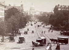 RARE CAPITOL BUILDING FROM PENNSYLVANIA AVE WASHINGTON DC 1887 STEREOVIEW PHOTO picture