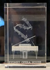 Sydney Opera House Piano 3D Laser Engraved Glass Paperweight Souvenir picture