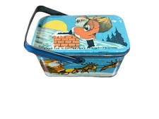 Vintage Tindeco Twas The Night Before Christmas Santa Tin Litho Candy Lunch Box picture