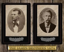 JESSE & FRANK JAMES GANG Outlaws 1874 Photos Cabinet Card Primo Reproductions picture