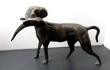 Vintage Brass/Bronze Hunting Dog Bird Dog With Pheasant picture