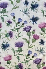 Samuel Lamont Thistles Cotton Tea Towel 100% Cotton, Scottish Gift, 20