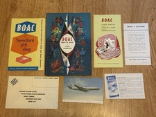 Vintage 1950s BOAC Comet 4 Aviation Ephemera Lot Route Map Gift Shop Postcard⁠ picture