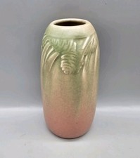 Vintage Rookwood Pottery Pinecone Vase 1917 #1889 Pink & Green 6.25