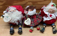 Vtg Just For You Button Baby Shelf Sitter Doll w/Tag Lot of (3) Christmas 1993 picture