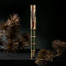 Hongdian D5 Qin Dynasty Green Gold Fountain Pen with Engraved Design picture
