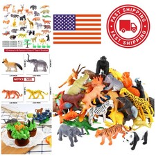 54 Piece Forest Animal Toys Set Includes 32 Unique Vinyl Figures for Kids picture