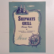 Shipways Grill Vintage Menu - Bremerton Washington picture