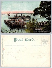 Portland ME Peaks Island Steamboat Pilgrim Dock Scene Early 1900s Postcard picture
