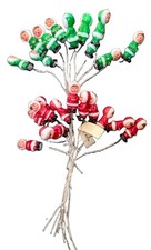 Vintage Christmas Floral Picks Red & Green Carolers Craft Decor Holiday picture