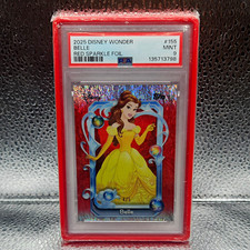 Topps 2025 Disney Wonder Belle #155 Red Sparkle Foil Serial 4/5 PSA 9 picture