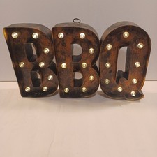Rare Vintage BBQ Metal Sign -w/bulbs WORKS '2' AA 17