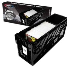 BCW Black Long Comic Book Box Bins Heavy Duty Acid Free Plastic Holds 300 Comics picture