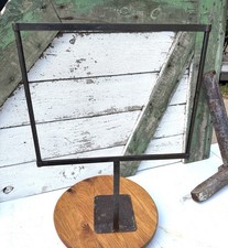 Vintage R&H Antique Counter Top Sign Price Card Holder Metal Stand Up Display Lg picture
