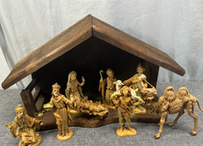 Vintage 9 Piece Fontanini Depose Italy - Spider Mark - Nativity Set 1980's picture
