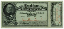 1912 Republican National Convention Ticket Second Day Guest William H Taft picture