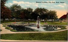 1914 View Of Roberts Fountain City Park Bath Maine ME Posted Antique Postcard picture