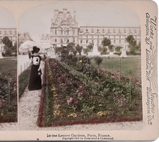 1901 Louvre Gardens Paris France Underwood Stereoview Stereo Photo Card – SC191 picture