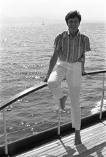 Singer Akim aboard the boat La Jane in Cannes on July 17 1965 France Old Photo 1 picture