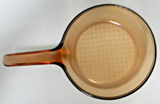 Vintage Corning Ware USA amber Glass pan waffle bottom skillet frying pan 7