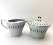 RARE VTG Sone China Futura Creamer & Sugar Bowl/Lid  1950s Atomic Dinnerware MCM picture