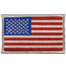 American Flag Patch - Full Color Sew-On Patch - White Border picture