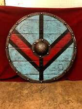 ORNATE INDO PERSIAN WARRIOR SHIELDMedieval Lagertha Battleworn Viking Shield IV  picture