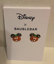 Disney x BaubleBar Halloween Mickey Mouse Pumpkin Jack O Lantern Stud Earrings picture