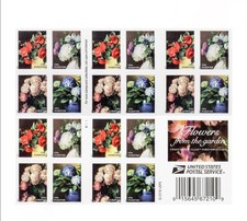 USPS 2017 Flowers From The Garden Forever Stamps Booklet of 20, Floral picture