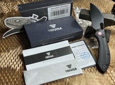 TRIVISA Batwing-BM/S 14C28N Drop Point Plain Edge Crossbar Lock Pocket Clip/0006 picture
