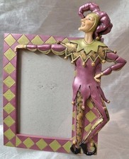 VTG *RARE* TMS 2004 Purple & Green Harlequin Jester Mardi Gras Photo Frame 4X6 picture