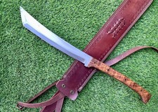 Awesome Custom Handmade Hand Forged 21 inches Camping Sword with leather sheath picture
