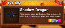 Grow a Garden Game Item Shadow Dragon Pet  Super Veil Mutation🍵🪴 picture