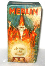 ANTIQUE MERLIN CLEANER WASHING POWDER LAUNDRY SOAP BOX WIZARD CLEANSER picture