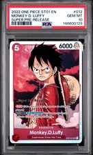 2022 ONE PIECE STARTER DECK ST01-STRAW HAT CREW #012 MONKEY D. LUFFY PSA 10 picture