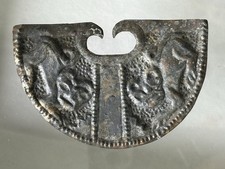 PHENOMENAL PRE-COLUMBIAN SILVER JAGUAR EFFIGY NOSE RING PENDANT GORGET PERU, COA picture