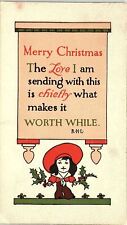 1912 MERRY CHRISTMAS VICTORIAN CHILD HOLLY ST PAUL MINNESOTA POSTCARD 41-184 picture