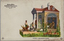 1909 Hudson-Fulton Celebration Colonial Home Float Postcard No. 27 NY picture
