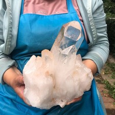 7.48LB Natural White Clear Quartz Crystal Cluster Rough Specimen Healing picture