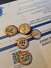 Vintage 1940s-1950s Novelty Stick Pins Buttons Set Of 5, picture